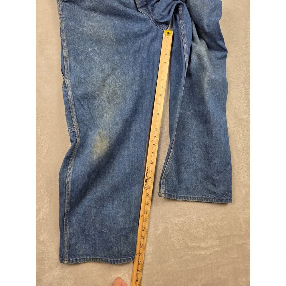 Vintage OshKosh B'gosh Bib Overalls Men 34x28 Blue Vestbak Denim USA Union Made